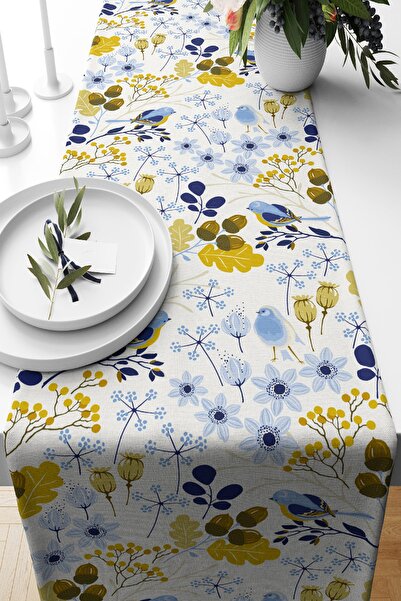 Nish & Royal Colorful Floral Patterned Digital Printed Special Design Suede R...