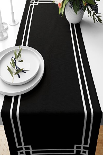 Nish & Royal Özel Tasarım Dijital Baskılı Dekoratif Süet Runner