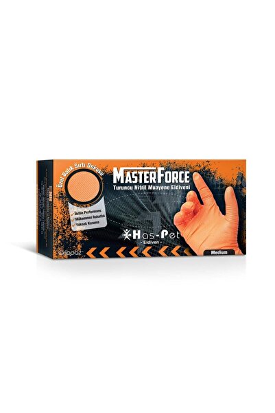 Has-Pet Masterforce Turuncu Nitril Eldiveni 50'li (l Beden) Master Force-turuncu