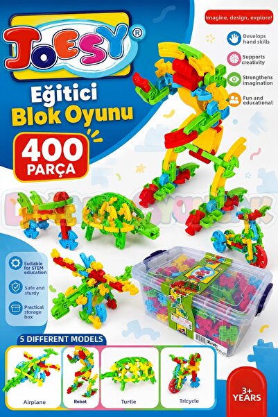 Doğan Oyuncak Dünyası Joesy Educational Block Game 400 Pieces - Toy Lego Set ...