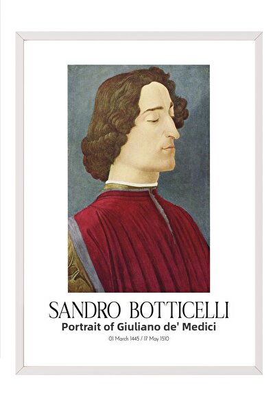 Postifull Sandro Botticelli - Portretul lui Giuliano De' Medici, Tablou înrăm...