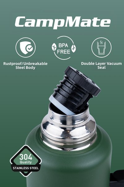 Cooker Campmate 2 Liters Stainless Steel Thermos Green Ckr2128