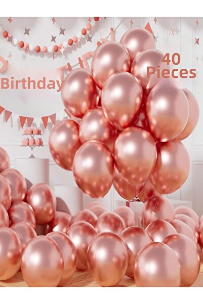 Işıltı Balon Dükkanı Rose Gold Metallic Balloons Shiny Party Balloon Graduati...