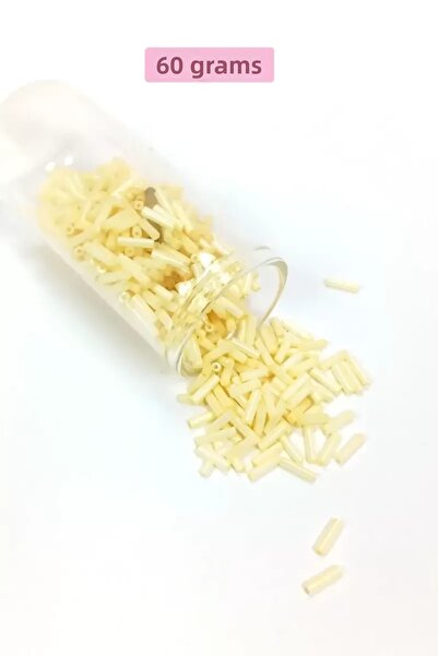 Mestore Long Tube Cutting Beads Diameter 2mm Length 10mm - 60 Grams - Cream -...