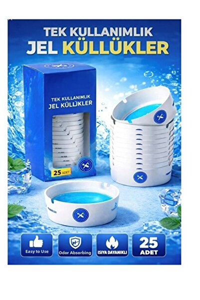 Hellomani 25 Pcs Disposable Ashtray Odorless Portable Practical Gel Ashtray S...
