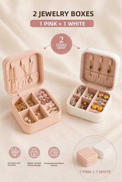 Ecuy Mini Jewelry Box Travel Type Jewelry Case Necklace Ring Earring Organize...