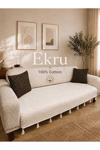 DOĞA EV TEKSTİLİ Doğanın Tüm Renkleri Husă de canapea Bohemiană naturală, 100...