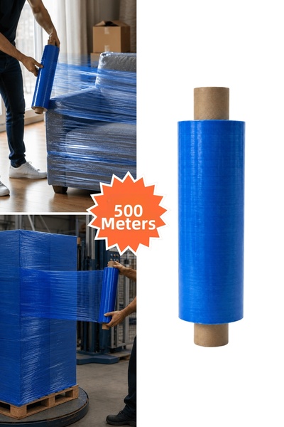 Plas+Plus Handheld Blue Stretch Film Furniture Goods Parcel Pallet Package Tr...