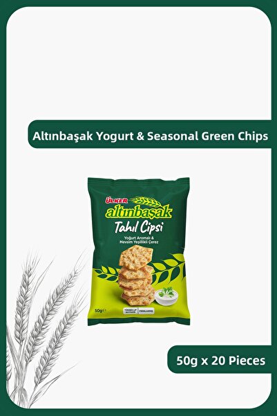 Ülker Altinbaşak Grain Chips - Yogurt Flavored Seasonal Greens - 50 Grams - 2...