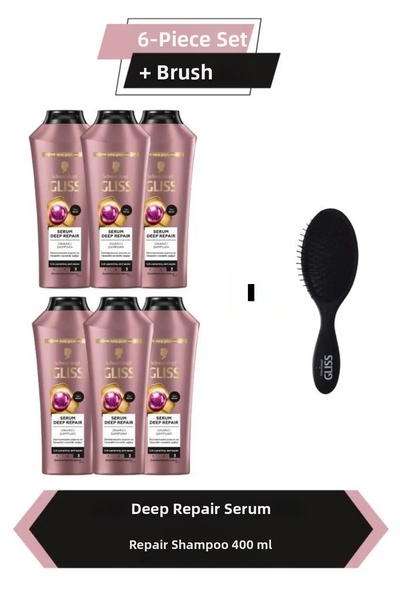 Gliss Serum deep repair restorative shampoo 400 ml x6 pieces + free comb
