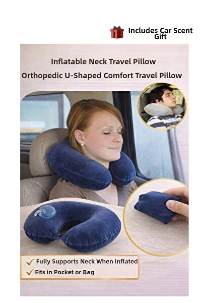 Autowise Travel Pillow Inflatable Neck U Type Orthopedic Inflatable Passenger...