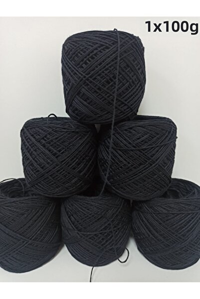 İPEK YÜN İPLİK DÜNYASI Bamboo Cotton Knitting Yarn (Black) 100Gr