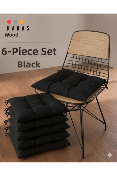 KARAS AHŞAP Tekstil Modern 6-Piece Chair Cushion Set - Cushion Set (40X40 cm)