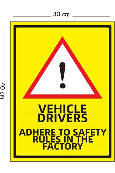 Mayeka Metal Car Drivers Inside Factory Warning Safety Rules 30X40 cm A3 Warn...