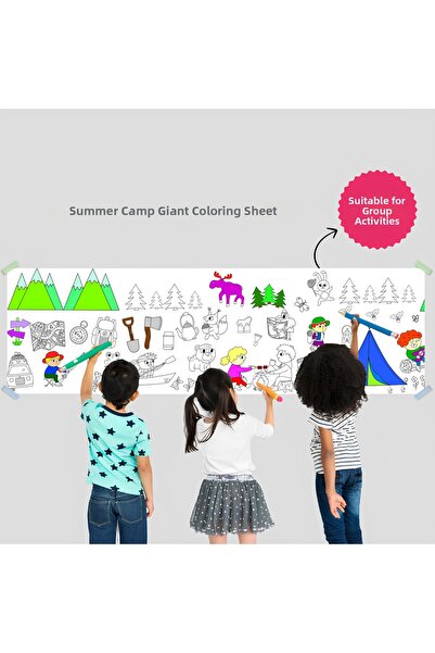 woodhomeworks Summer Camp Themed Giant Coloring Paper 2.5 Meter Roll Coloring...
