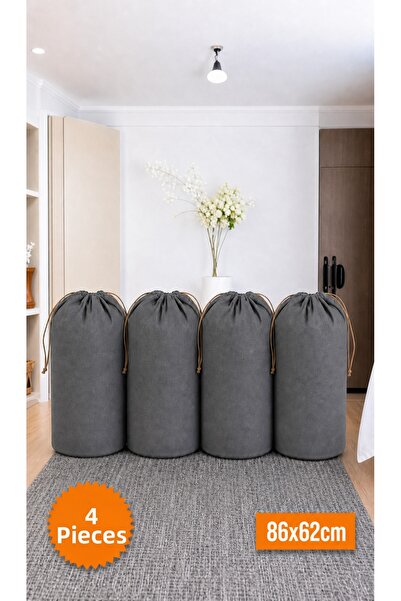 Balkan Room 4 Pieces Anthracite Drawstring Storage Bag Xlarge 86X62 cm - Movi...