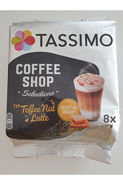 tassimo قهوة لاتيه بالبندق بنكهة التوفي من نوع COFFEE SHOP 8×7 جرام