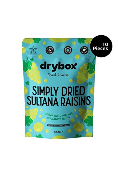 DRYBOX عنب عضوي مجفف 56 جرام، عبوة من 10 قطع - خالٍ من السكر المضاف، وجبة خفي...