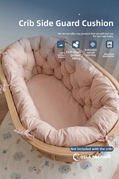 yasetex tasarım 100% Cotton Fabric Basket Edge Protection Cushion for Crib