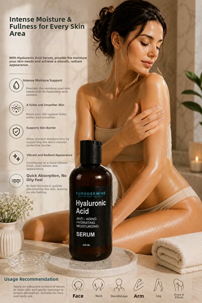 Puredermine Anti-Aging Hydrating Moisturizing Serum 240 ml – Professional Car...