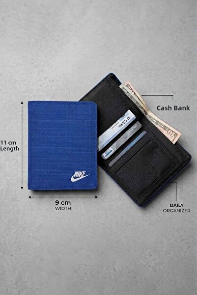 Nike Unisex Blue Sports Wallet with Card Holder Compact Design 11X9 cm