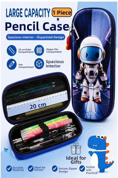 Artlantis Моливник с релефен астронавт и отделения, 1 брой, P-5953, Ученическ...
