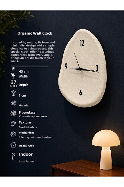 Lunalore **Concrete Look Modern Decorative Minimal Wall Clock with Silent Mec...