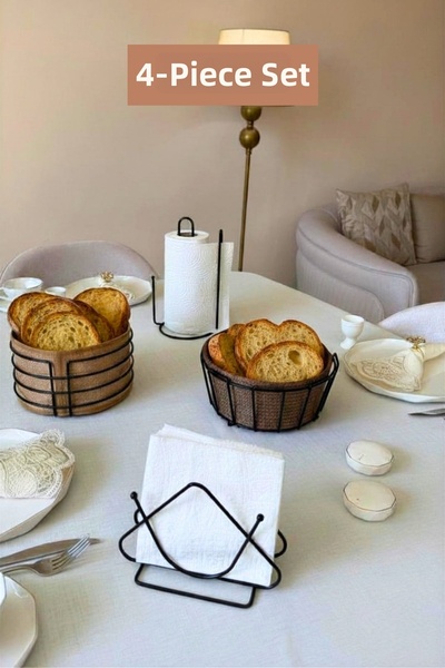 Edora Home Σετ 4 τεμαχίων Μαύρη Τριγωνική Θήκη Χαρτοπετσέτας, Όρθια Θήκη Χαρτ...