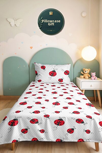 Evimde Bambaşka Ladybug Red Young Room Single Pique Set-Cute Black 160X220Cm ...