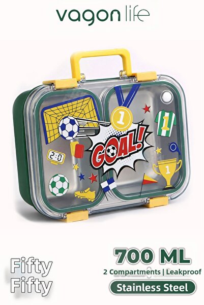 Vagonlife 700 ml Stainless Steel Two Compartment Bento Lunch Box New Generati...