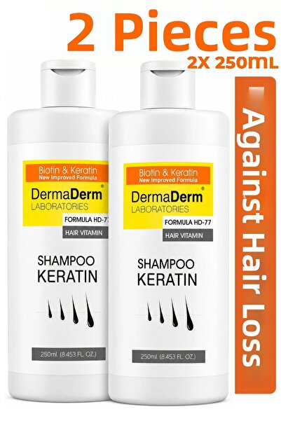 DermaDerm 2 Pcs Anti-Hair Loss Biotin and Keratin Shampoo 250ml