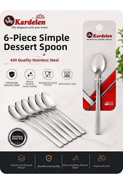 BYKARDELEN | Bykardelen 6-Pack Dessert Spoons |   430 Quality Stainless Steel...