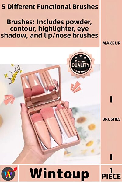 Wintoup # Makeup Brush 5 Pieces Fiber Bristle Professional Stylish Box Design...