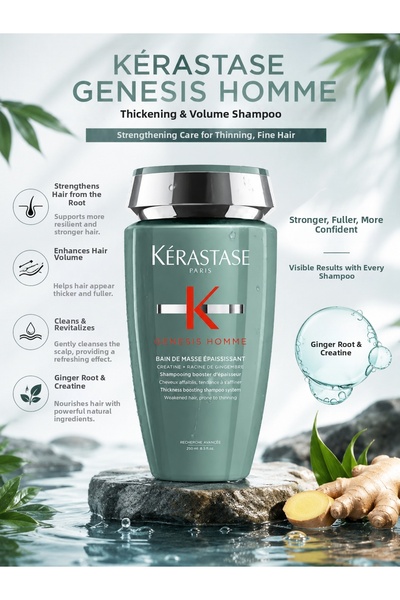Kerastase Genesis Homme Bain De Masse 250 ml - Intensifying and Strengthening...