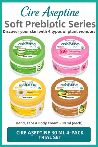 CIRE ASEPTINE Soft Prebiotic Moisturizing Care Cream 30 Ml*4 Pieces