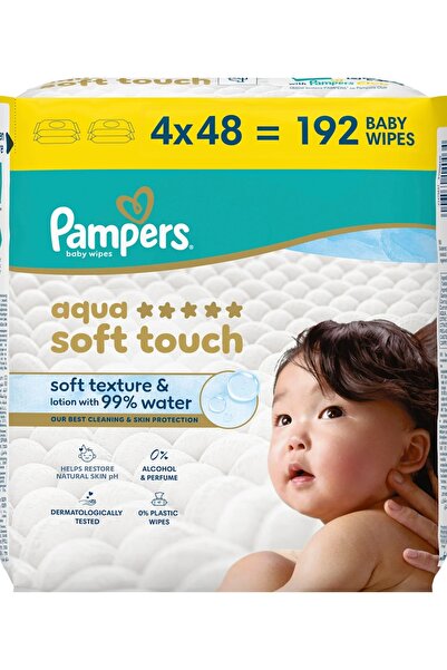 Prima Pampers Aqua Soft Touch 99% Water-Containing Perfume-Free Baby Wet Wipe...