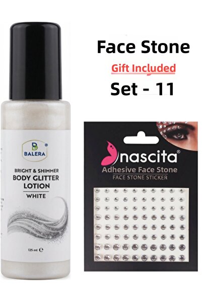BALERA Body Lotion White Glitter 125 ml & Facial Stone Gift-11
