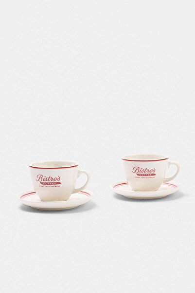 TRENDYOLMİLLA HOME طقم أكواب شاي Bistro، قطعتان، سعة 230 مل - TPHSS26CFN00003