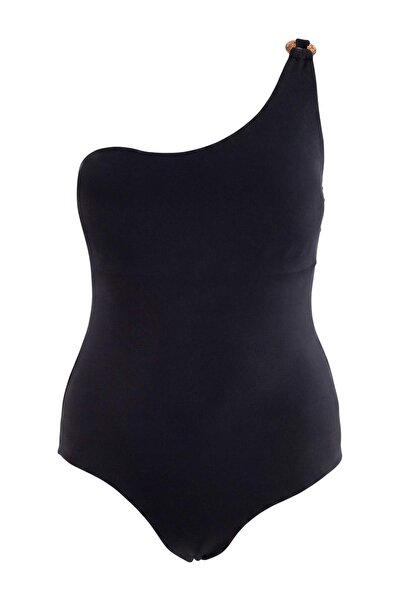 Trendyol Curve Black Pareo 2-Piece Set Chlorine & Water Resistant Long Lastin...