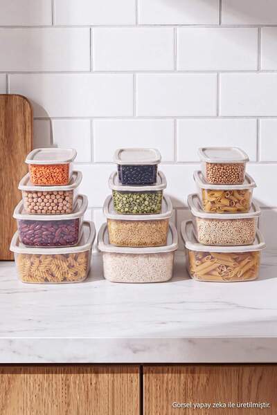 TRENDYOLMİLLA HOME 12-Piece Storage Container Set Tphaw27Skb00004