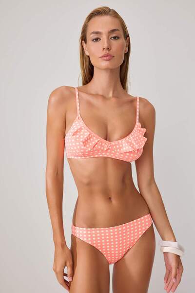 Trendyol Collection Set bikini cu talie normală, cu volane, cu model cu bulin...