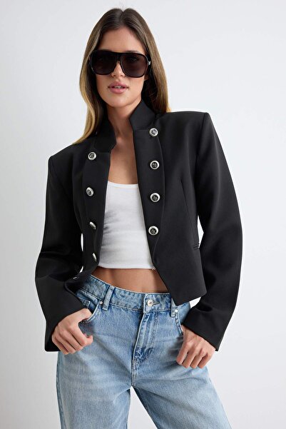 Trendyol Collection Black Blazer Jacket Twoaw27Bc00014