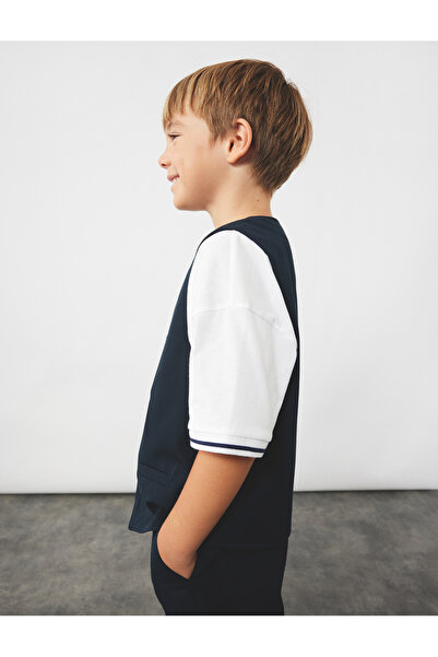 Koton Cotton Piping Crew Neck Short Sleeve Basic T-Shirt