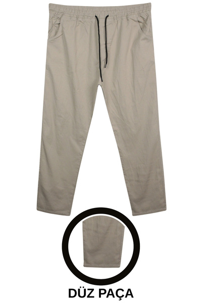 marufshop Παντελόνι Gabardine με κορδόνια Stone Κατάλληλο για Ανδρικά μεγάλα ...
