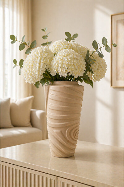 ANGDESİGN Βάζο Helen - ΜΕΓΑΛΟ ΜΠΕΖ •• Μοντέρνο Διακοσμητικό Κεραμικό Βάζο Ελά...