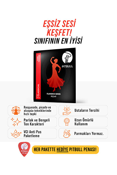 Pitbull Strings Серия Flamenco Hard Tension класическа китарна струна FCG HT
