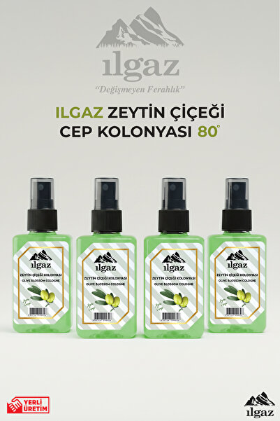 ILGAZ Zeytin Çiçeği Sprey Kolonya Cep Boy Elegance Series 4'lü Eko Paket - 4x...