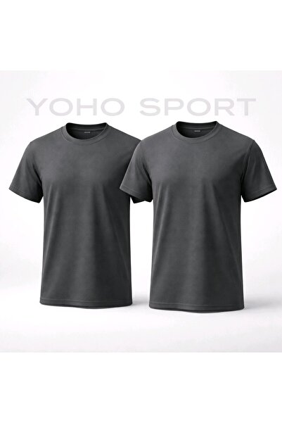 YOHO SPORT Unisex osnovna majica sa okruglim izrezom, 100% pamuk, mekana teks...