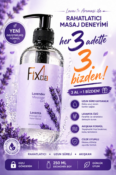 FixCla Kayganlaştırıcı Jel 250 ML Lavanta Aromalı Su Bazlı İpeksi Rahatlatıcı...