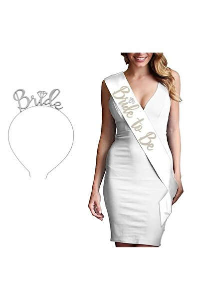 Genel Markalar Gümüş Renk Bride Taç Ve Kuşak Seti Bride To Be